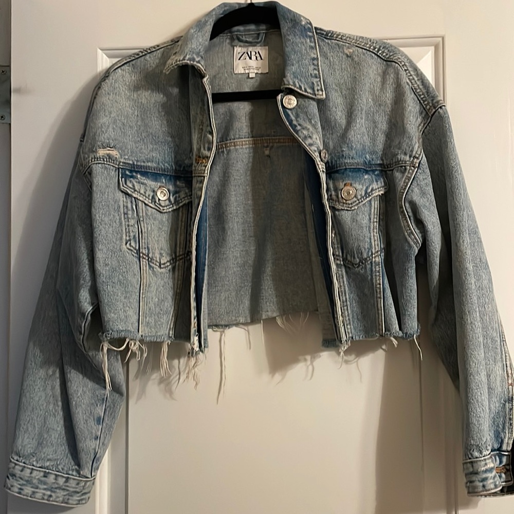 Zara cropped denim jacket